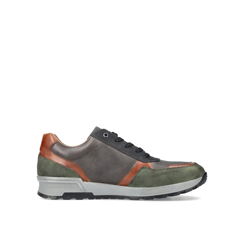 Basket cuir green/peanut Rieker 15131-90 green/peanut