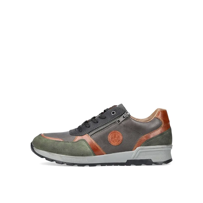 Basket cuir green/peanut Rieker 15131-90 green/peanut