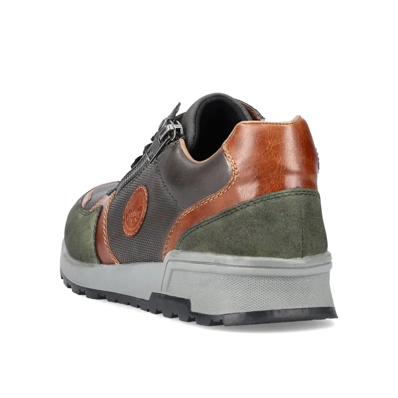 Basket cuir green/peanut Rieker 15131-90 green/peanut
